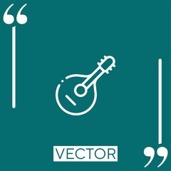 Poster - mandolin vector icon Linear icon. Editable stroked line