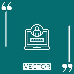 Poster - login vector icon Linear icon. Editable stroked line