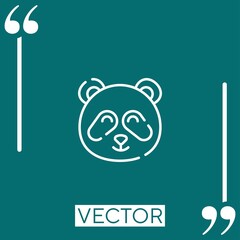 Poster - panda bear vector icon Linear icon. Editable stroked line