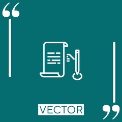 Poster - paper vector icon Linear icon. Editable stroked line