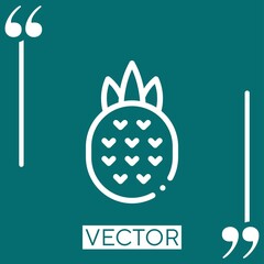 Poster - pineapple vector icon Linear icon. Editable stroked line