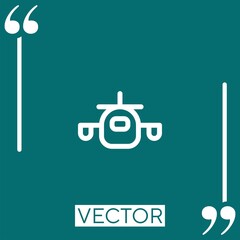 Poster - plane vector icon Linear icon. Editable stroked line