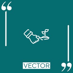 Poster - planting vector icon Linear icon. Editable stroked line