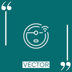 Poster - robot vacuum cleaner vector icon Linear icon. Editable stroked line
