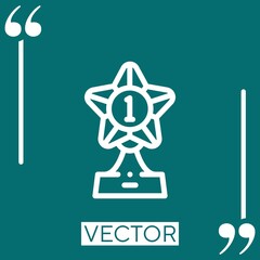 Poster - trophy vector icon Linear icon. Editable stroked line