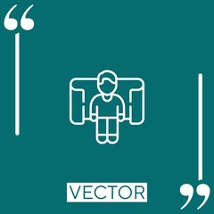 Poster - user linear icon. editable stroke line