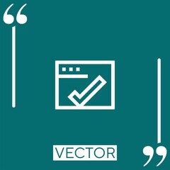 Poster - verified vector icon Linear icon. Editable stroked line