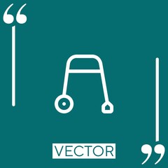 Poster - walker vector icon Linear icon. Editable stroked line