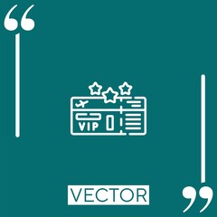 Poster - boarding pass vector icon Linear icon. Editable stroked line