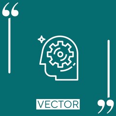 Poster - brain process vector icon Linear icon. Editable stroked line