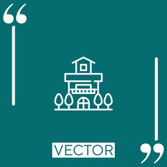 Poster - building vector icon Linear icon. Editable stroked line
