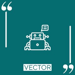 Poster - chatbot vector icon Linear icon. Editable stroked line