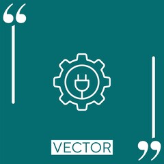 Fototapete - cogwheel vector icon Linear icon. Editable stroked line