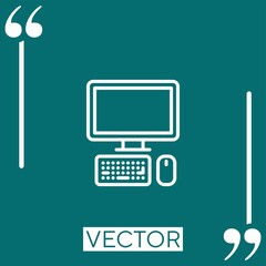 Poster - computer set vector icon Linear icon. Editable stroked line