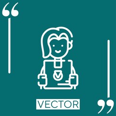 Poster - customer vector icon Linear icon. Editable stroked line