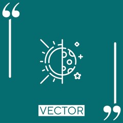 Poster - day and night vector icon Linear icon. Editable stroked line