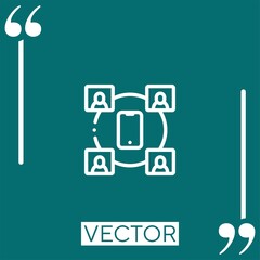 Poster - online meeting vector icon Linear icon. Editable stroked line