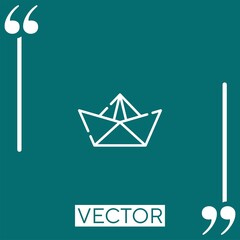Poster - paper boat vector icon Linear icon. Editable stroked line
