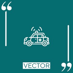 Poster - police car vector icon Linear icon. Editable stroked line