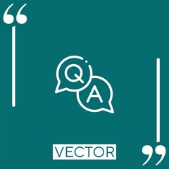 Poster - question vector icon Linear icon. Editable stroked line