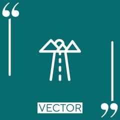 Poster - road vector icon Linear icon. Editable stroked line