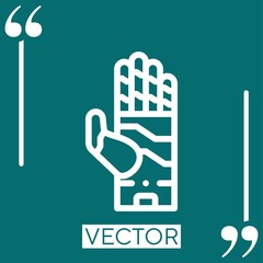 Poster - robotic hand vector icon Linear icon. Editable stroked line