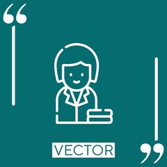 Poster - secretary vector icon Linear icon. Editable stroked line