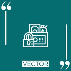 Poster - security box vector icon Linear icon. Editable stroked line
