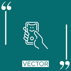 Poster - selfie vector icon Linear icon. Editable stroked line