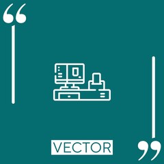 Poster - cashier vector icon Linear icon. Editable stroked line