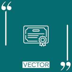 Poster - certificate vector icon Linear icon. Editable stroked line