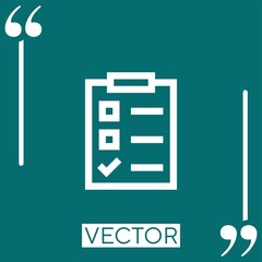 Poster - checklist vector icon Linear icon. Editable stroked line