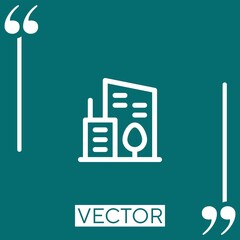 Poster - city vector icon Linear icon. Editable stroked line