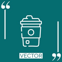 Poster - coffee cup vector icon Linear icon. Editable stroked line