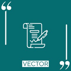 Fototapete - contract vector icon Linear icon. Editable stroked line
