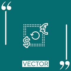 Poster - currency exchange vector icon Linear icon. Editable stroked line