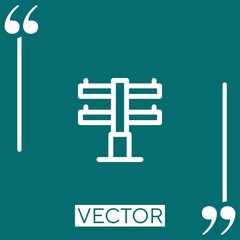 Poster - electric pole vector icon Linear icon. Editable stroked line
