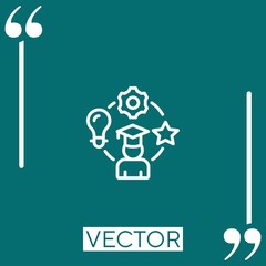Poster - education vector icon Linear icon. Editable stroked line