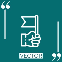 Poster - flag vector icon Linear icon. Editable stroked line