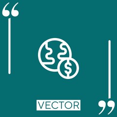 Poster - global economy vector icon Linear icon. Editable stroked line