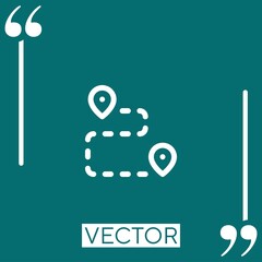 Poster - route vector icon Linear icon. Editable stroked line