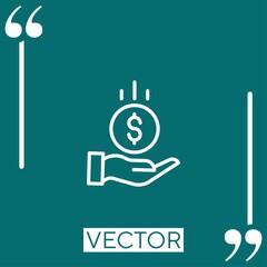 Poster - save money vector icon Linear icon. Editable stroked line
