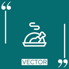 Poster - turkey vector icon Linear icon. Editable stroked line