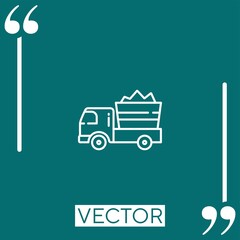Poster - truck vector icon Linear icon. Editable stroked line