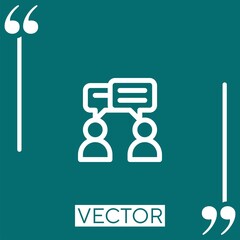Poster - conversation vector icon Linear icon. Editable stroked line