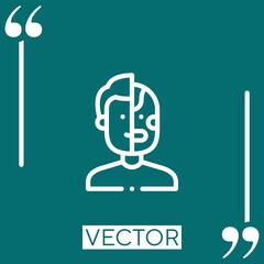 Poster - cyborg vector icon Linear icon. Editable stroked line