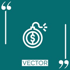 Poster - debt vector icon Linear icon. Editable stroked line