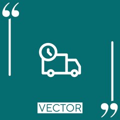 Poster - delivery truck   vector icon Linear icon. Editable stroked line