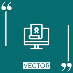 Poster - diploma vector icon Linear icon. Editable stroked line