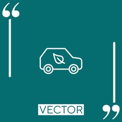 Poster - eco car vector icon Linear icon. Editable stroked line